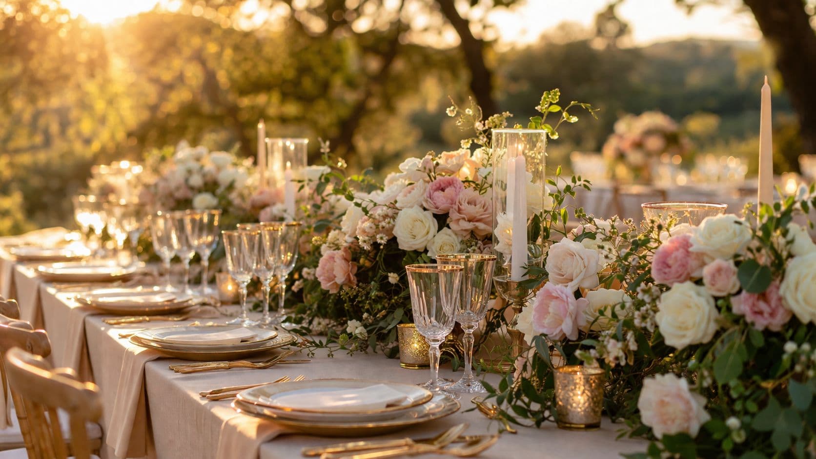 Mesa decorada para evento